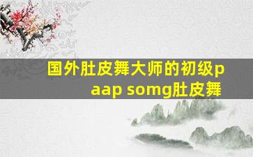 国外肚皮舞大师的初级paap somg肚皮舞